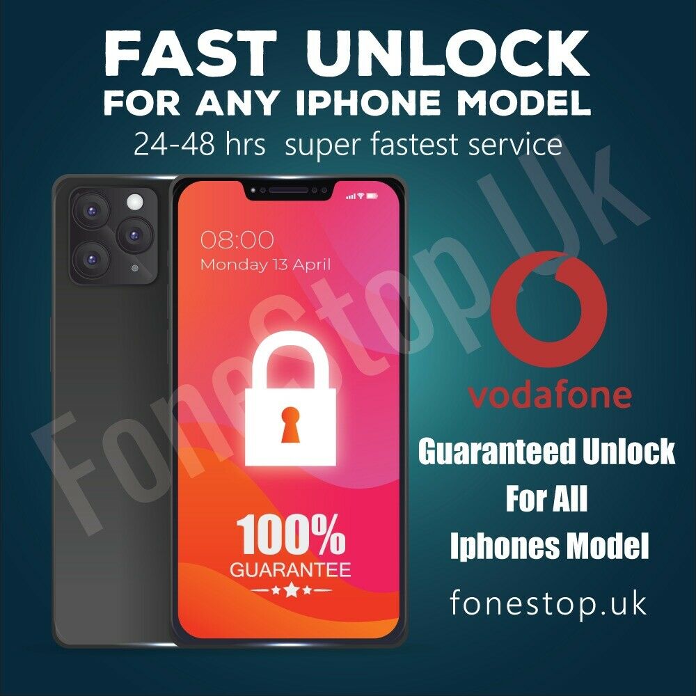 UNLOCK VODAFONE I PHONE XS XR XS MAX CLEAN IMEI 24-48 Hours